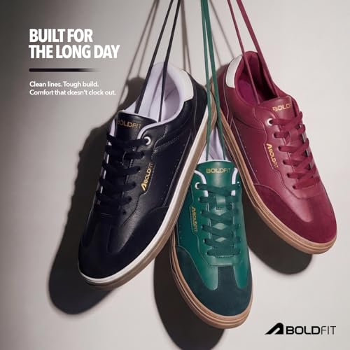 Image of Boldfit Sneakers for Men Casual Stylish Sneakers for Man with Premium PU Leather Upper, Cushioned Insole, Padded Collar, Breathable Lining & TPR Grip Sole Everyday Wear Shoes for Men Klunys Elite