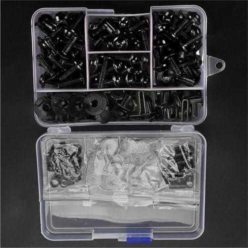 車体ネジ セットスクリュー オートバイフェアリングボルトキット に適合するホンダ CBR1000RR に適合するファイアブレード SP CBR1100XX ブラックバード ST1300 ST1300A ファスナー オートバイ改造パーツ(Black)