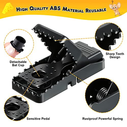 6 Pack Mouse Rat Traps Indoor With 20 Sticky Glue Traps For Mice Rats, Reusable Small Mice Traps That Work For Home House Indoor Outdoor, Quick Effective And Safe Mouse Catcher For Family And Pet #TOP4