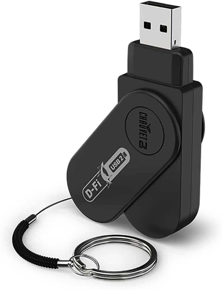 CHAUVET DJ – D-Fi USB 2 Wireless DMX Transceiver | Finger-Sized USB Device for DMX and ILS Signal Transfer, Cable-Free Lighting Control, Direct USB Power, Simplified Channel Selection