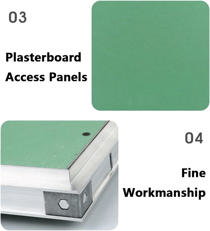 Green Plasterboard Access Panel with Aluminium Frame, Service Shaft Door Panel for Ceiling Storage, Central-Heating Distributors(430x430mm)