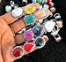 SUNYARAN Handmade 5 Pcs Adjustable Gemstone Ring Set for Women, Silver Plated Fashion Boho Knuckle Rings, Vintage Gothic Statement Jewelry Gift Pack