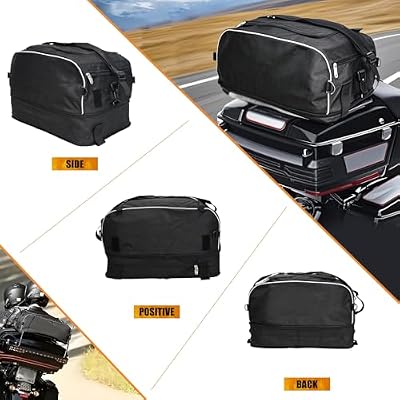 Motorcycle Luggage Rack Bag Collapsible Tail Trunk Bag Travel Luggage Fit for Harley Touring Street Road Electra Glide Road King 1994-2025