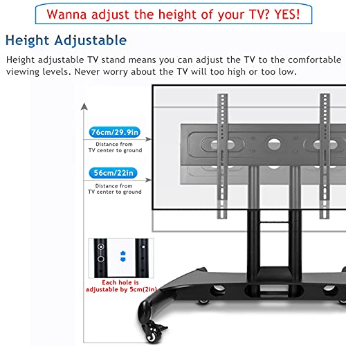 Soporte Móvil para TV de Piso Ajustable para Pantallas 50-70" miniatura 5