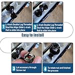 HSOKEW-10pcs-Double-Lug-Threaded-Stud-Nut-Fitting-Tie-Down-Heavy-Duty-Bolt-Down-Anchor-Point-Used-with-L-Track-Rail-for-Truck-Bed-or-Trailer-Cargo-Control-Bearing-6000-LBS-Heavy-Duty-Steel