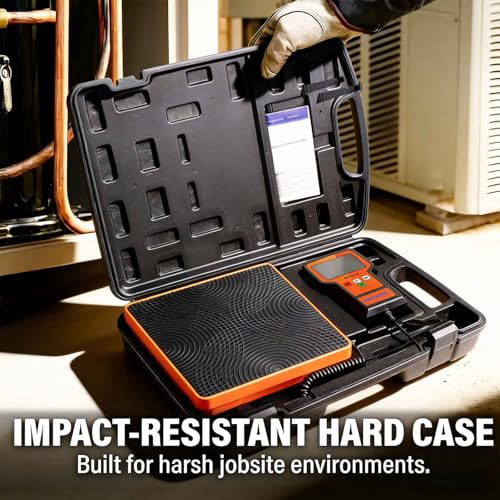 Refrigerant Scale 110 LBS, ±0.05% High Accuracy Freon Scale, 9"×9" Aluminum Platform, Electronic HVAC Refrigerant Charging Weight Scale for All Recovery Tanks, Portable Case, Battery Included by SEICETEC - Image 5