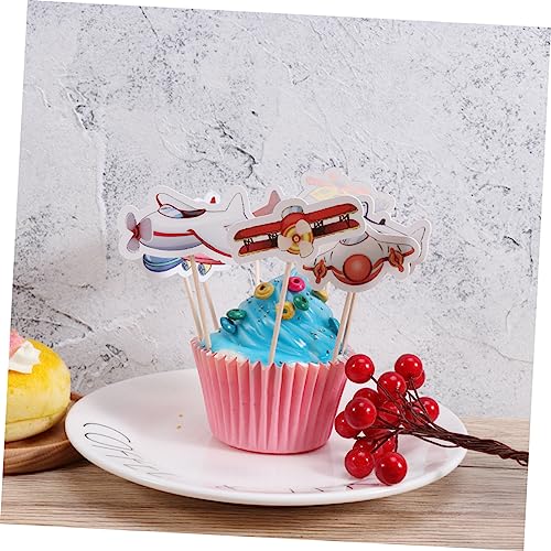 ABOOFAN 90 Pçs Avião Decoração Infantil Decoração De Frutas Enfeites De Bolo De Papel Para Chá De Be