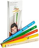 Schön designte Kindermesslatte aus Holz in Form eines Zollstocks - Mit extra Platz zum Eintragen von Namen und Geburtsdatum