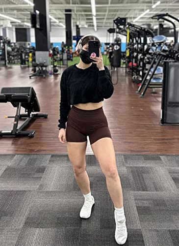 ViKiUiKi Short feminino sem costura com controle de barriga de cintura alta para ioga, academia, tre
