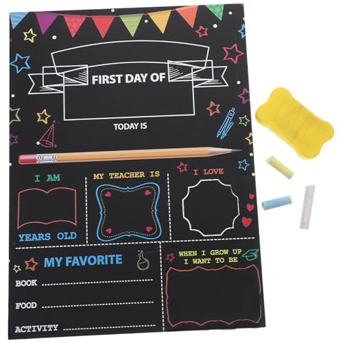 PRETYZOOM Pizarra Escolar de Madera Doble Cara para Cartel Escolar Infantil Decorativo para Primer Día de Clases Suministros para Tablero Pequeño para Fotos Accesorio Color Aleatorio