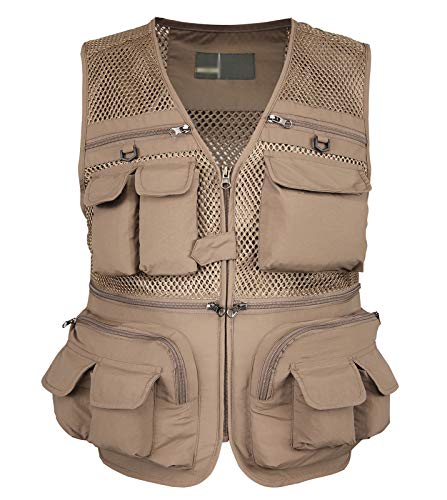 Image of Mens Outdoor Fishing Vest Safari Travel Photography Vests Jacket Multi Pocket
