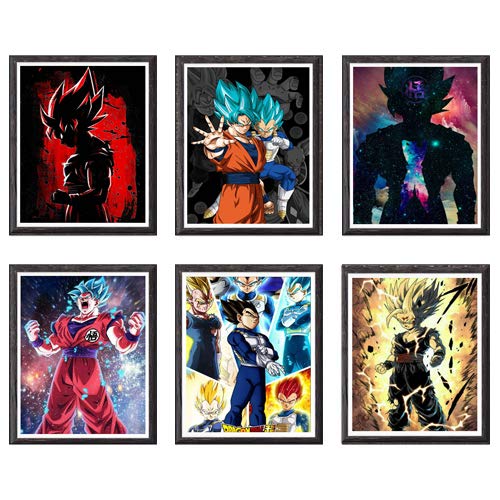 DBZ SSJ Warrior Manga Anime Impresiones artísticas para decoración del hogar, 20,3 x 25,2 cm, sin Marco, Juego de 6 Piezas Cover