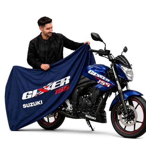 Image of Kayme Motorcycle Cover Waterproof Heavy Duty All Weather, Quad 4 Wheeler Cover Sun Rain Snow Protection (Blue, Gixxer 155)