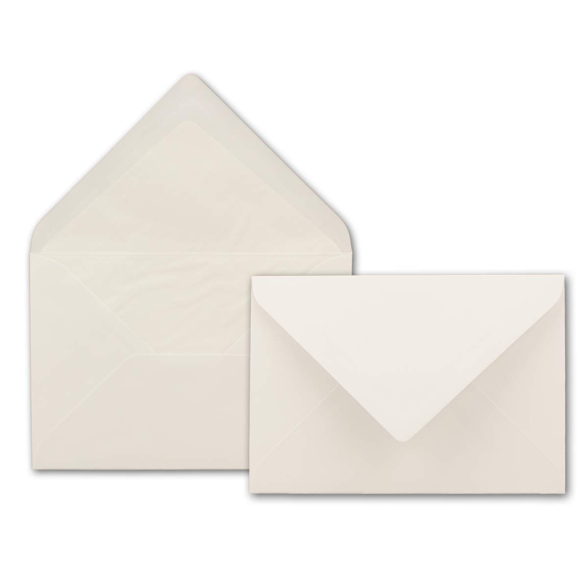 400 DIN B6 Briefumschläge Natur-weiß mit weißem Seidenfutter - 12,5 x 17,6 cm - 100 g/m² Nassklebung Matt ohne Fenster von Ihrem Glüxx-Agent