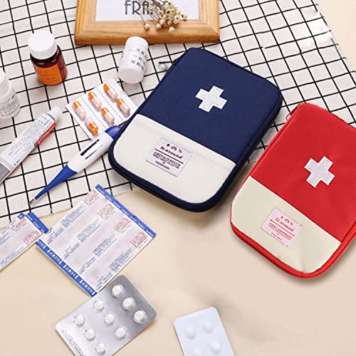 Lucywey First Aid Set 2 Pieces Empty First Aid Bag First Aid Kit Mini First Aid Kit Hiking for Home, Car, Travel, Office, Sports, Hiking, Camping, Rescue (Red + Blue) - Image 6