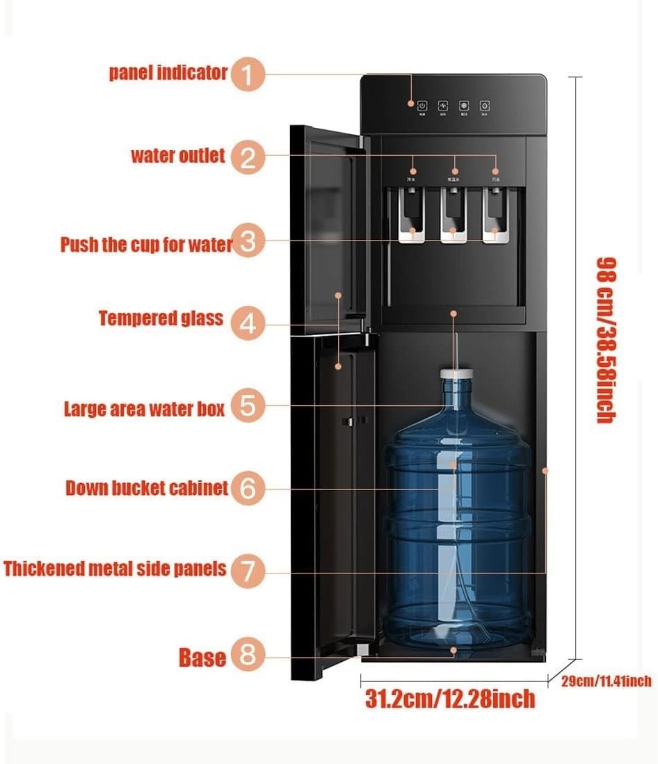 Distributeur d'eau, chargement par le bas, fonction froide et chaude, idéal pour la maison et le bureau, eau froide, thé, café