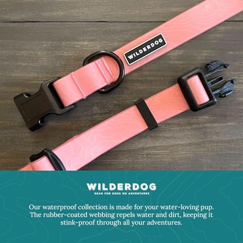 Image of Wilderdog Waterproof Dog Collar - Repels Water & Dirt - Small 11 inch-15 inch - Guava