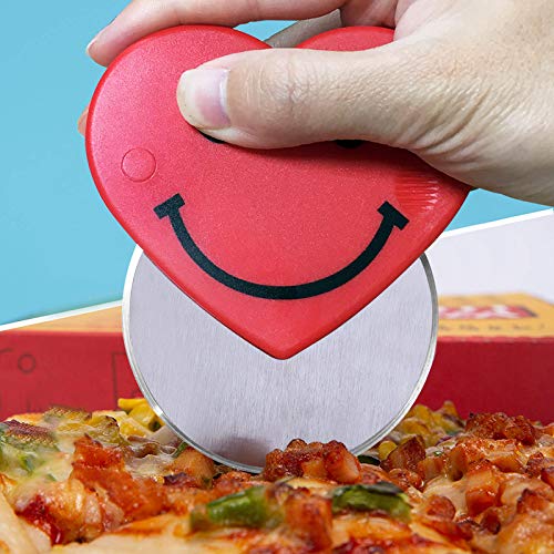 Amazon | 2ピース かわいいハート型ピザホイールカッター、スライス