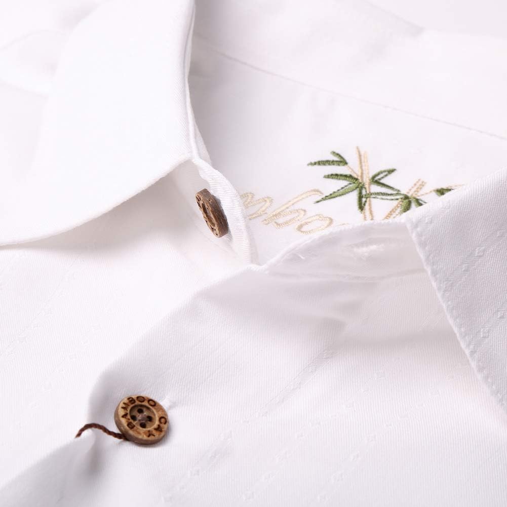 Bamboo Cay Mens Short Sleeve Always 5 Oclock Casual Embroidered Button Up Shirt - Image 6