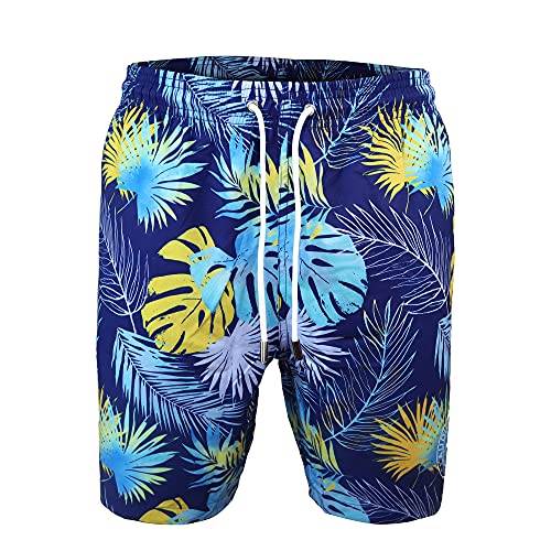 Short de bain pour homme stretch bleu Claudio Fibonacci vacances taille XL