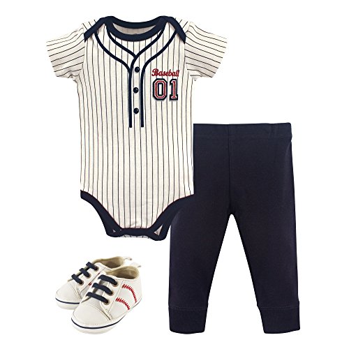 Image of Little Treasure Unisex Baby Cotton Bodysuit, Pant and Shoe Set