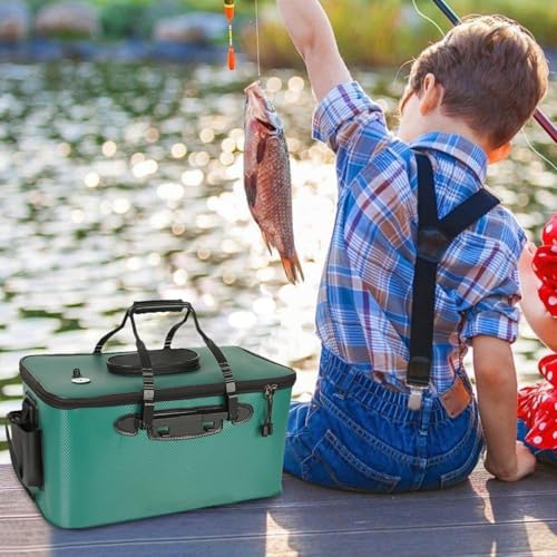 Cubo de pesca hermético contra fugas con contenedor de agua plegable portátil para maletero 4
