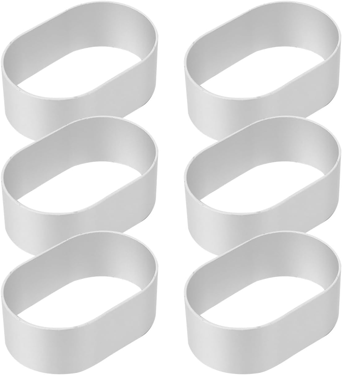 Cabilock 6 Pcs Mini Cake Baking Molds, Aluminum Alloy Non-Stick Oval Ring Molds for Diy Cake Making Pastry Tart Baking