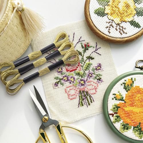 Image of 3 Skeins Metallic Embroidery Floss, Glitter Gold Embroidery Thread String, Polyester Cross-Stitch Threads for Hand Embroidery, String Art, DIY Bracelet- Gold