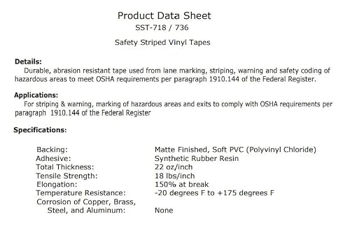 Swanson Amt18Y 2-Inch By 54-Feet Stripe Adhesive Safety Floor Tape, Yellow/Black #TOP2