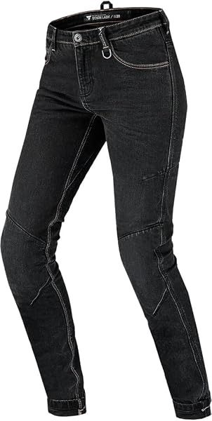 SHIMA DEVON Motorradjeans - Belüftete Elastische Slim Fit Biker Motorradhose mit FiberQL-Verstärkungen, Knie- und Hüftprotektoren, Schwarz, 30 - 1