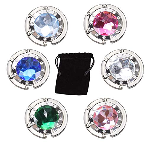 ManLee 6pcs Handtaschenhalter Schmucksteine Taschenhalter für Tisch Taschenhaken Handtasche für Frauen Mädchen Handtasche Schmuck Halsketten
