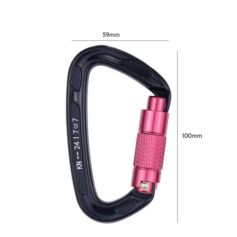 Clip per moschettone in Acciaio Inossidabile Gancio per Arrampicata in Discesa Clip per moschettone in Acciaio Inossidabile Automatico 2 Confezioni 24kn Clip per moschettone Pesante Super Durevole (