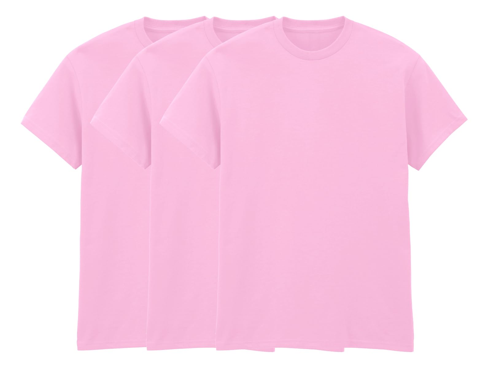 Coozo Unisex 3 X Light Pink Pack Of Heavy Cotton T-Shirts - M