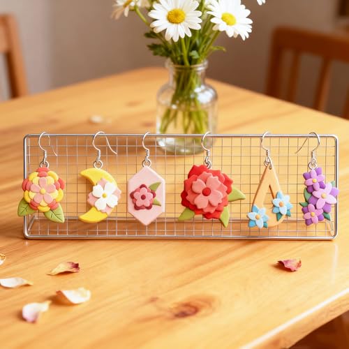 Image of ORIGACH 17 Pcs Flower Petal Polymer Clay Cutters Set Earring Clay Cutter DIY Craft Supplies for Earring and Jewelry Making