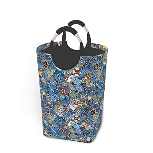 Wäschesack,Bunter abstrakter Muschel-Druck,Großer faltbarer Wäschekorb,zusammenklappbarer Wäschekorb,zusammenklappbarer Waschvorratsbehälter