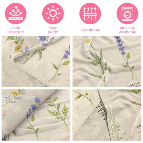 Image of Christian /Inspirational /Religious /Spiritual /Birthday Gifts for Women /Adults, First Holy Communion Gifts for Girls, Soft Throw Blankets for Women 50 inchx 60 inch