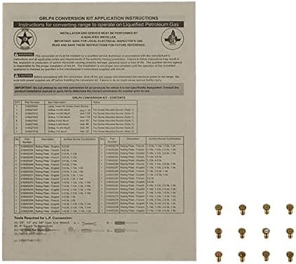 GRLP4 Lp conversion kit for appliance