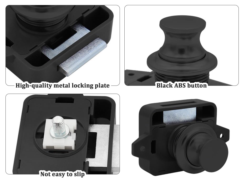10 stuks Push Button Catch deurvergrendeling, metalen drukknop, draaiknop, slot voor camper, caravan, jacht, lade, kastdeur (wit