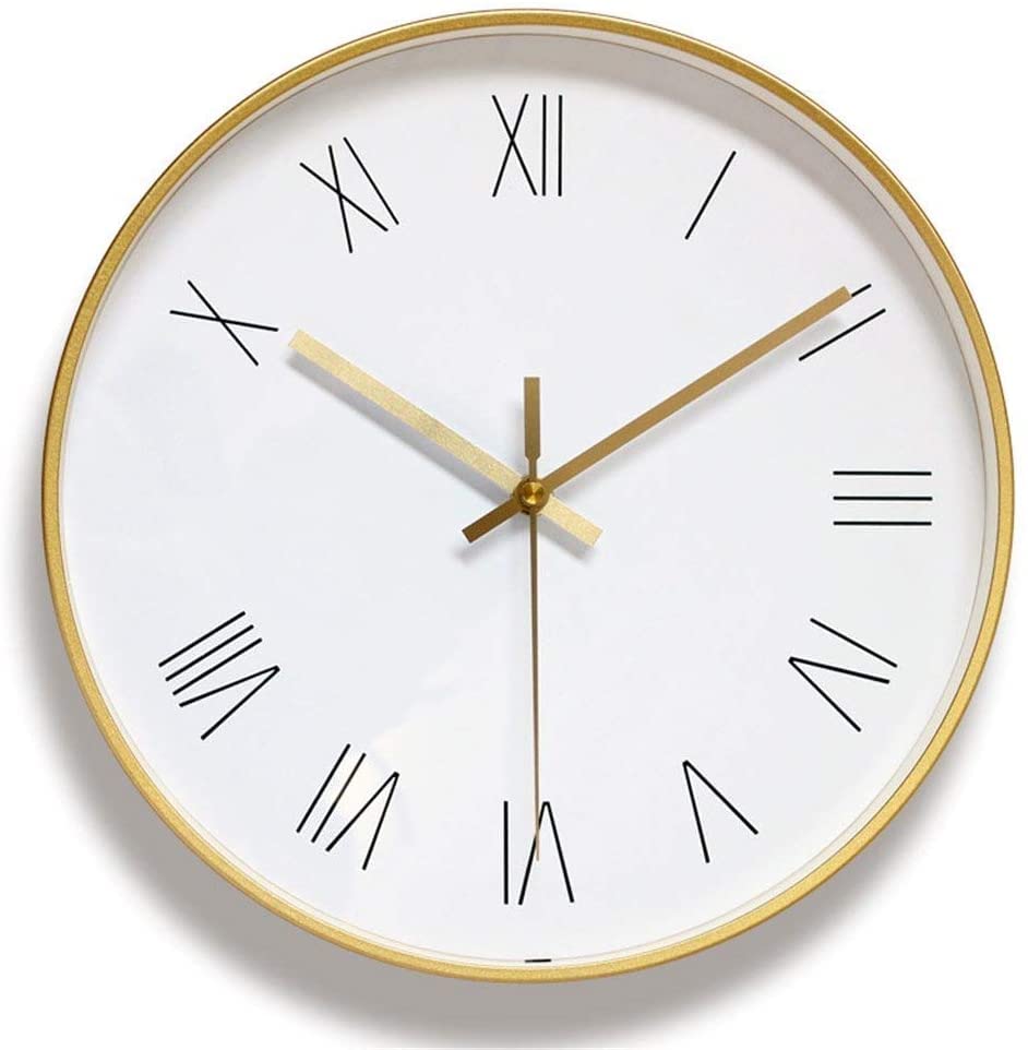 Horloge murale quartz en métal avec verre étanche et miroir pour la maison