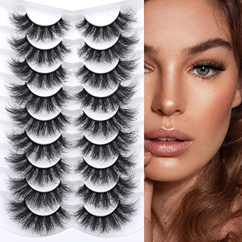 False Eyelashes Fluffy Mink Lashes Faux 8D Volume Long Dramatic Lashes