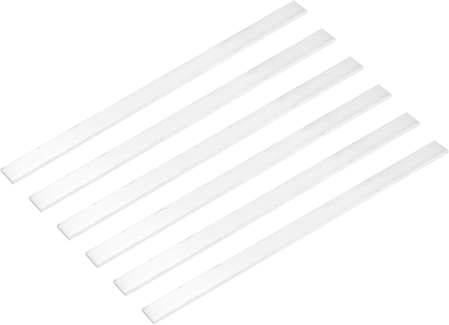 sourcing map 6 Pcs Square Aluminum Flat Bar, 1/8" (3mm) Thick x 23/32" (18mm) Width x 12" (305mm) Long 6061 Aluminum Flat Plate Solid New Mill Stock Silver for Industrial Building