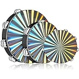 6/ 8/ 10 Inch Radiant Tambourine 3 Pieces Wood Church Tambourine Double Row Tambourines Musical...