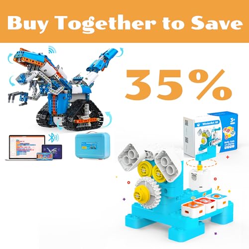 WhalesBot A1 & E7 Pro Coding Robot, Multiple Sensors Coding Block Building Set, Multiple in 1 Story Based Tutorial, STEM Toys for Kids 3-4/8-12 Years, Gift Choice for Children