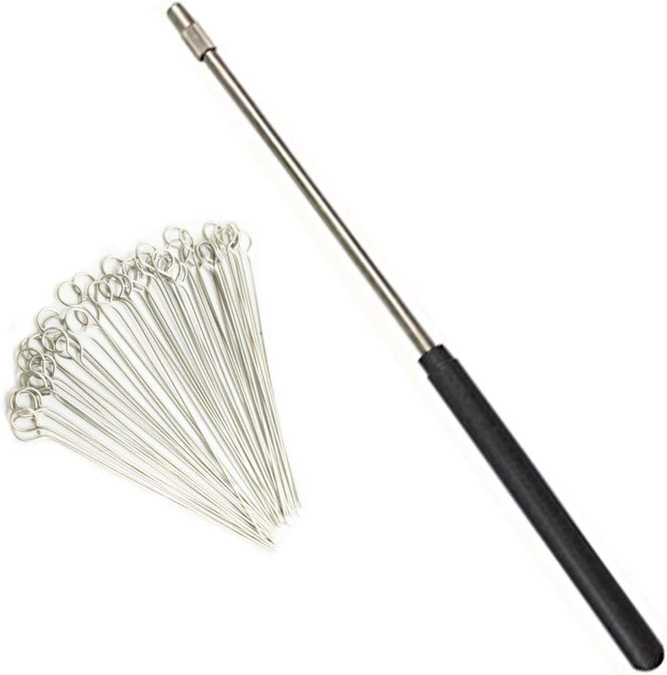 OESS Reusable Inoculating Loop with 50pcs 10uL Nichrome Needle Tips Inoculation Loop for Bacterial Tissue Culture