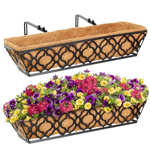 Y&M 24" Window Boxes Horse Trough with Coconut Coir Liner,