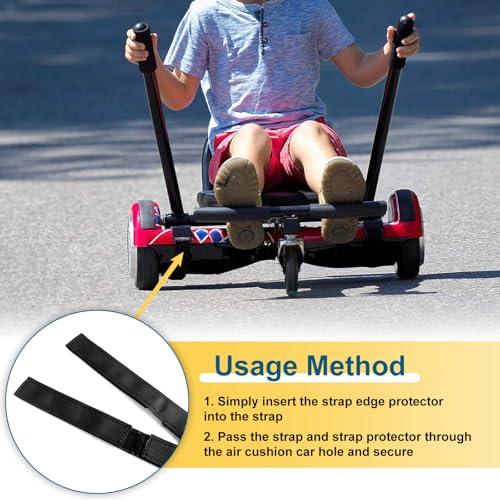 Pacote com 4 correias de fixação de assento Hoverboard, correias ajustáveis para kart para Hoverboar