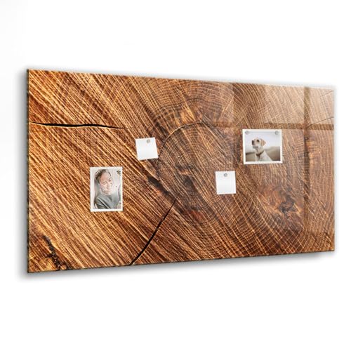Tableau en verre magnétique 120x60cm effet bois pour organiser votre cuisine