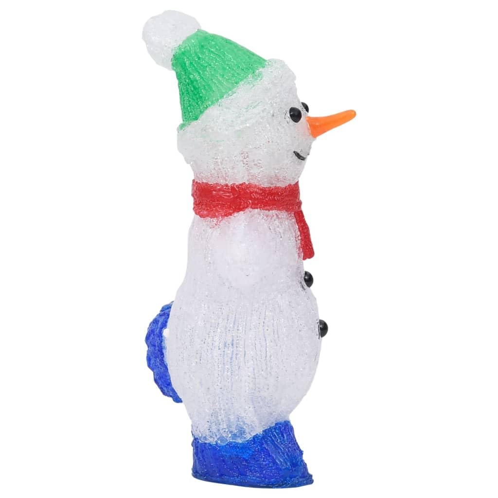 LED-Weihnachtsfigur Schneemann Acryl 30 cm mit 30 LEDs und 8 Lichteffekten, wasserdichtes Batteriefach, Indoor und Outdoor für festliche Weihnachtsbeleuchtung, Garten, Balkon, Fensterdeko