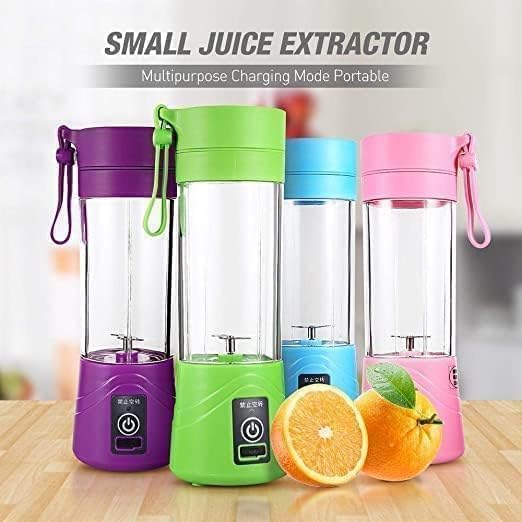 Image of Mini 6-Blade Juicer Blender with Built-In Jar, Juice Mixer Bottle, Fruit Juice Machine, USB Rechargeable Personal Size Juicer Grinder for Juices, Kitchen Appliance for Milk Shakes (Multi Colour)
