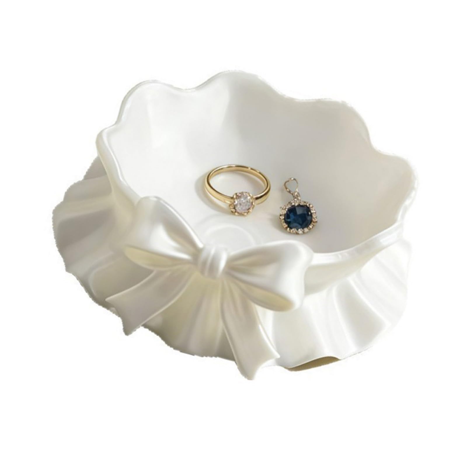 ordinarYone Elegant 3D Printed Bowknot Shape Jewelry Tray For Organizing Rings Earrings And Cosmetics